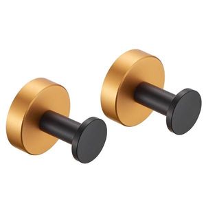 Gancio per asciugamano in oro nero confezione da 2 appendiabiti a parete ferramenta per l'ingresso scarpiera armadio per bagno camera da letto - Product Image 1