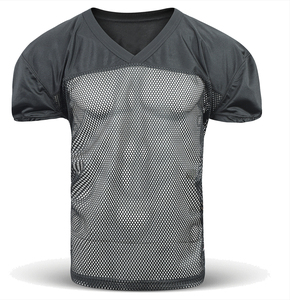 Maillot de football américain respirant à col en V pour homme, manches courtes, couleur unie, coupe classique, toutes saisons - Product Image 1