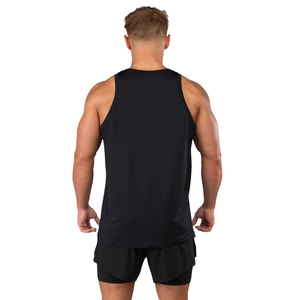 เสื้อกล้ามผู้ชายสีดำแบบ Racerback น้ำหนักเบาพิเศษ สำหรับออกกำลังกาย วิ่ง ฟิตเนส เทรนนิ่ง เสื้อกีฬาแบบ OEM ขายส่ง - Product Image 2