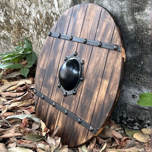 Escudo de madera redondo para eventos de disfraces, espectáculos históricos, uso en escenarios, exhibición en pared y decoración - Product Image 3