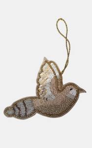 Eid & Ramadan Decorative Dove Zari Hanging with <b>Gold</b> Thread & <b>Sequins</b> – Export Quality Handmade Ornament - Product Image 1