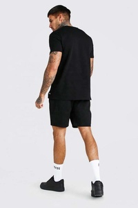 Ensemble de vêtements de sport unisexe personnalisé avec logo 2021, 100% coton, respirant, écologique, séchage rapide, taille plus, short de course gris, t-shirt d'été - Product Image 4