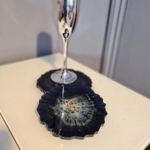 Customized Resin Coaster Eco-Friendly Reusable Luxury Design Style <b>Round</b> Pattern Coasters Drink Use Home Wedding Table - Product Image 2