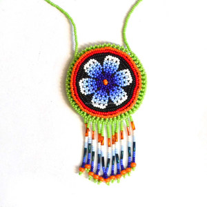 Collier de perles de cristal de verre multicolore fait à la main plaqué or perles de verre de fissure forme géométrique unisexe - Product Image 6