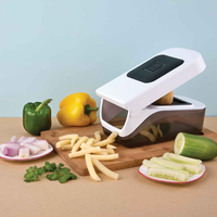Compacte handmatige snijmachine met duurzaam kunststof behuizing, scherpe roestvrijstalen messen, twee-in-één ontwerp voor snijden & hakken, wasbaar