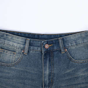 กางเกงยีนส์ขาสั้นผู้ชายทรงหลวมขากว้างไซส์ใหญ่สไตล์ลำลอง - Product Image 2