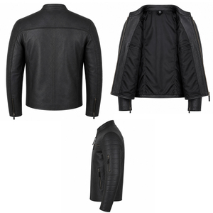 Chaqueta de Cuero para Motociclista Personalizada para Hombre, Chaqueta de Piel de Oveja Genuina, Chaqueta de Motociclista Estilo Café Racer OEM ODM - Product Image 2