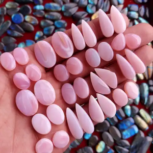 Par de Ópalos Rosados Naturales como Piedras Preciosas Decorativas |   Pendientes a juego para la creación de joyas |   15-25 mm 100 g - Product Image 1