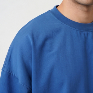 Sweat-shirt coupe-vent oversize pour homme, décontracté, à manches longues, 100% nylon polyester, col rond, tricoté - Product Image 5