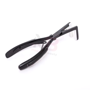 Pinzas para Extensiones de Cabello, Color Negro, Acero Inoxidable Recubierto, Pinzas para Sellado de Extensiones con Cinta Adhesiva, Punta Plana - Product Image 2