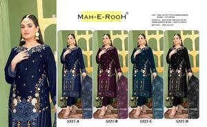 Collection Hiver la Plus Vendue : Salwar Kameez en Velours 9000 avec Broderie Lourde et Sequins, Prêt-à-porter - Product Image 5