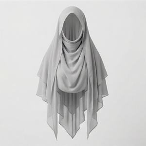 Pañuelo para la Cabeza de Color Personalizado, Khimar Instantáneo Liso, Hiyab de Seda Medina para Mujer, Khimar Nida de 3 Capas, Suave y de Primera Calidad para la Oración del Eid - Product Image 1