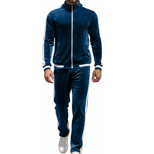 <b>Men's</b> <b>Velour</b> 100% Cotton Waterproof <b>Tracksuit</b> 2 Piece Set Jogging Sweatsuits Outfits Winter Warm Clothes Velvet Hooded Suit - Product Image 4