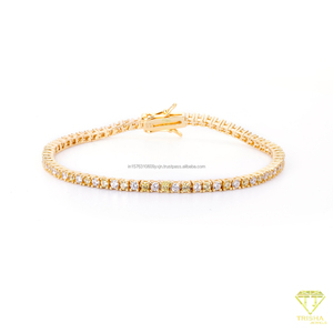 Wholesale Rose Gold & Rhodium Plated Round Cut Moissanite Tennis Bracelets with Micro <b>Paving</b> Design for Engagement Party Gifts - Product Image 2