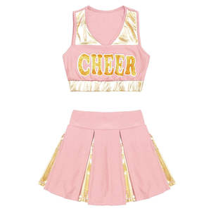 Ensembles d'uniformes de cheerleading sur mesure avec strass, en tissu léger polyester/coton pour adultes - Product Image 3