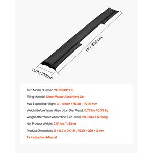 Lot de 4 barrières anti-inondation réutilisables de 5 x 0,7 pieds, sacs de sable sans sable activés par l'eau, barrières absorbantes d'eau, matériaux d'étanchéité - Product Image 5