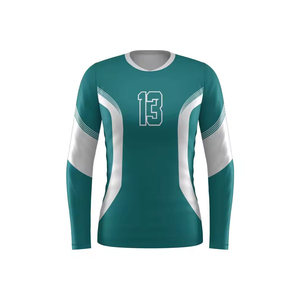 Maillot de volley-ball imprimé personnalisable, tissu 100% polyester de qualité supérieure, léger, confortable, mouvements athlétiques libres - Product Image 1