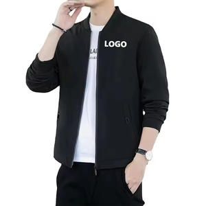 Chaqueta Ligera de Algodón para Hombre, Talla Grande, Unisex, Manga Larga, Personalizable, Color Sólido, Informal - Product Image 1