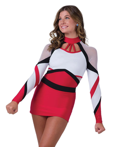 Conjunto de Uniforme de Práctica de Baile Latino para Niñas, Transpirable, de Secado Rápido, 100% Poliéster, Vestidos con Estampado en Relieve, Personalizables - Product Image 3