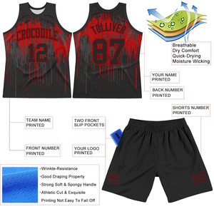 Conjunto de Pantalones Cortos de Baloncesto Sublimados Personalizados, Unisex, Malla Transpirable, Impresión con Nombre del Equipo, para Adultos, Todas las Temporadas - Product Image 2