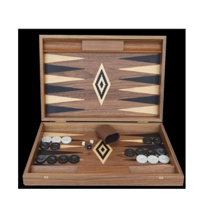 Jeu de backgammon de luxe en bois, fait main, incrusté, portable, pliable, personnalisé - Product Image 1