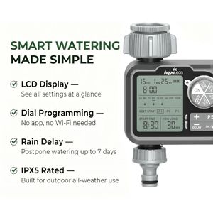 <b>Garden</b> <b>Water</b> <b>Timer</b> LCD Durable Plastic Delay Feature Outdoor Irrigation Controller - Product Image 5