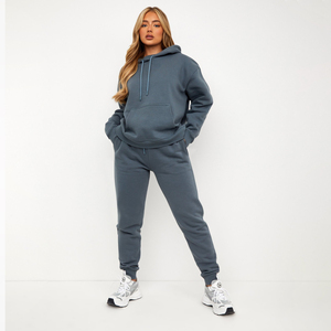 Tracksuit Women's Casual Stripes Heavyweight Cotton Fleece Pullover Long Sleeve Drop Shoulder Relaxed Hoodie & <b>Sweatpants</b> <b>Sets</b> - Product Image 5
