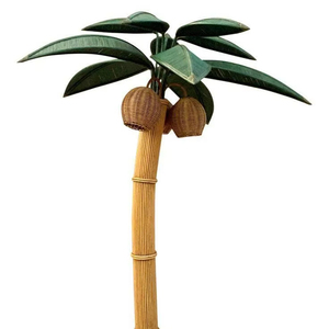 Lámpara de pie con forma de cocotero tejida con ratán natural, una lámpara de pie decorativa para casas y hoteles en estilo de árbol. - Product Image 1