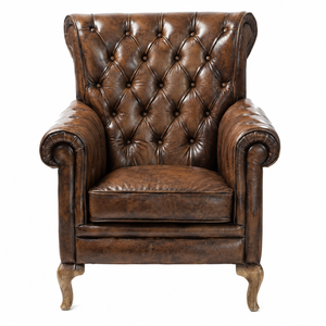 Fauteuil à dossier haut de style vintage avec revêtement en tissu et pieds en bois durables, fauteuil d'appoint confortable pour le salon - Product Image 5