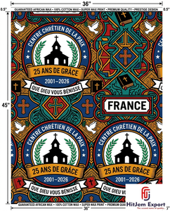 Premium African Wax Print Fabric Manufacturer for Church Anniversary Celebration Event Uniform Textile Supplier - Product Image 1