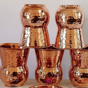 Copper tumblers high quality metal <b>glasses</b> for <b>water</b> juice cocktail serving durable reusable kitchen dining use - Product Image 1