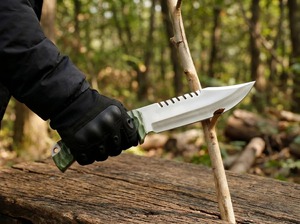 Couteau de chasse et de survie Bowie en acier carbone fait main avec manche en corne, longueur totale de 12,5 pouces, épaisseur de 3 mm - Product Image 2