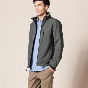 Veste softshell coupe-vent multi-poches avec logo personnalisé, vêtements de travail haute performance pour hommes - Product Image 1