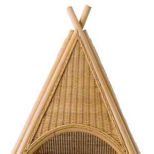Tente de jeu pour enfants en rotin naturel, tipi wigwam, maisonnette pour tout-petits, décoration de chambre d'enfant bohème, vente en gros - Product Image 3