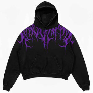 Sudaderas con Capucha de Secado Rápido y Transpirables con Lavado Ácido, Impresión de Logotipo Personalizada, Sudaderas de Alta Calidad para Hombre, 100% Algodón, Corte Holgado, Estilo Urbano - Product Image 4