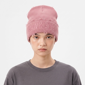 Pink Embroidered Hawkeye Beanie Hat Unisex Knitted <b>Winter</b> <b>Cap</b> Casual Style 56-58CM Headwear - Product Image 3
