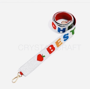 สายรัดผ้าลูกปัดแบบวินเทจรักษ์โลก CRYSTAL CRAFT พร้อมข้อความสั่งทำ BOOMER SOONER Texas Rangers Pittsburgh Go Frogs สีสันสดใส - Product Image 2