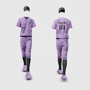 Conjunto de ropa deportiva de béisbol por sublimación personalizada OEM, entrega rápida, camisetas Unisex para adultos, pantalones, logotipo del equipo, número, transpirable, secado rápido - Product Image 1
