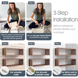 Walnut Wood <b>Floating</b> Shelf Charcoal Black Wholesale | Modern <b>Wall</b> <b>Shelves</b> - Product Image 3