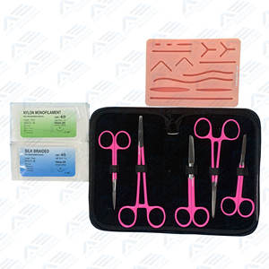 Kit de suture d'entraînement en acier inoxydable avec tampon de peau chirurgical pour l'enseignement des instruments médicaux de suture des étudiants en médecine - Product Image 1