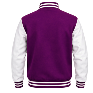 Chaqueta Varsity de Moda para Hombre, Chaqueta de Béisbol con Mangas en Contraste, Cuello Acanalado, Cierre de Botones a Presión, Estilo Casual Deportivo - Product Image 2