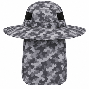 Custom Fishing <b>Hat</b> <b>Sun</b> Protection Boonie <b>Hat</b> Wide Brim Bucket <b>Hat</b> <b>Neck</b> <b>Flap</b> Camo Pattern Custom Outdoor Safari Fishing Cap - Product Image 2