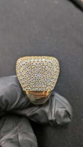 Anillo de Plata de Ley con Moissanita y Diamantes, Diseño Cuadrado Iced Out, Estilo Hip Hop Bling, Joyería de Declaración para Hombre - Product Image 5