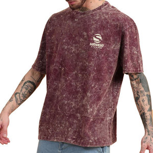 T-shirts en coton délavé à l'acide personnalisés en gros, T-shirts à épaules tombantes délavés à l'acide - Product Image 3