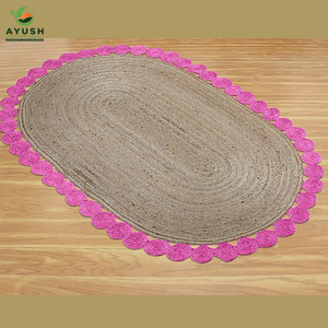 Grands tapis ovales en jute teint, personnalisables, pour chambre d'amis et chambre à coucher - Product Image 2