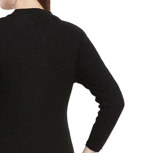 Manteau en tricot noir de haute qualité pour femme, chaud, à manches longues, décontracté, avec boutons, vêtement d'extérieur tendance, OEM - Product Image 6