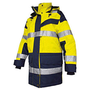 Waterproof Breathable Polyester Safety Jackets <b>Men</b> Hi Vis Reflective Workwear Cold Weather Construction <b>Rain</b> <b>Coats</b> EN Certified - Product Image 4