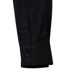 Chemise noire à col boutonné pour femme, manches longues, décontractée, tendance, avec motif lettre brodé, idéale pour le bureau, vêtement élégant - Product Image 3
