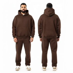 Ensemble de survêtement molletonné épais personnalisé pour homme – Coupe décontractée, style streetwear, vente en gros usine - Product Image 1