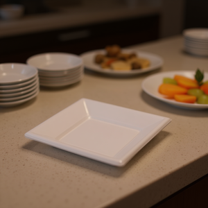 Plateau en plastique jetable PLATO LLANO CUADRADO 17x17 pour servir de la nourriture ou pour la restauration - Product Image 2